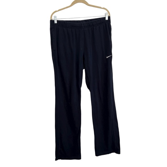 Nike Navy Blue Athletic 100% Cotton Track Pants Men’s Size Large - Picture 1 of 11